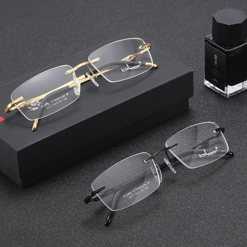 Yimaruili Men's Rimless Titanium Frame Eyeglasses 3017 Rimless Yimaruili Eyeglasses   