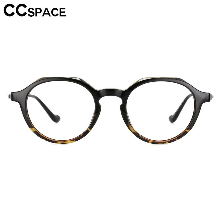 CCSpace Unisex Full Rim Oval Round Tr 90 Titanium Frame Eyeglasses 53753 Full Rim CCspace   