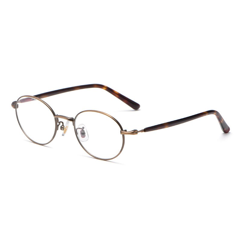 Aissuarvey Alloy Acetate Full Rim Round Frame Unisex Eyeglasses Full Rim Aissuarvey Eyeglasses Brown  