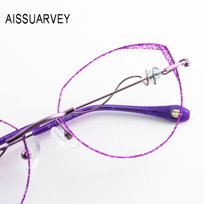 Aissuarvey  Round Rimless Frame Customizable Lens Women's Eyeglasses Rimless Aissuarvey Eyeglasses   