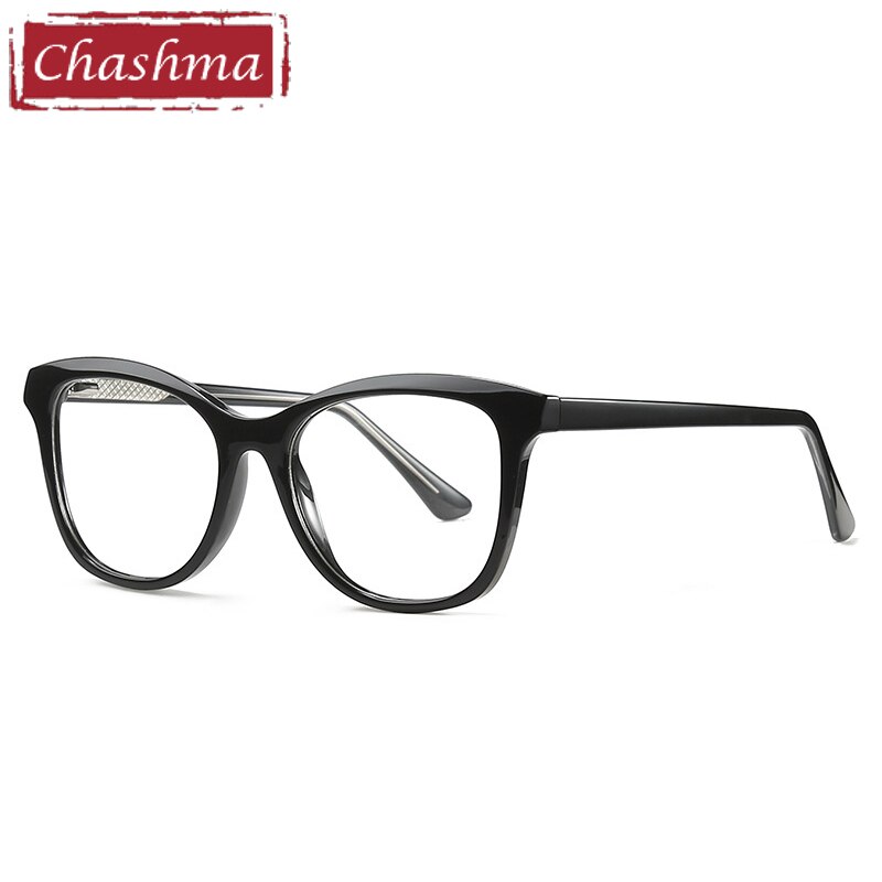 Chashma Women's Full Rim Square Acetate Eyeglasses 2019 Full Rim Chashma Bright Black  