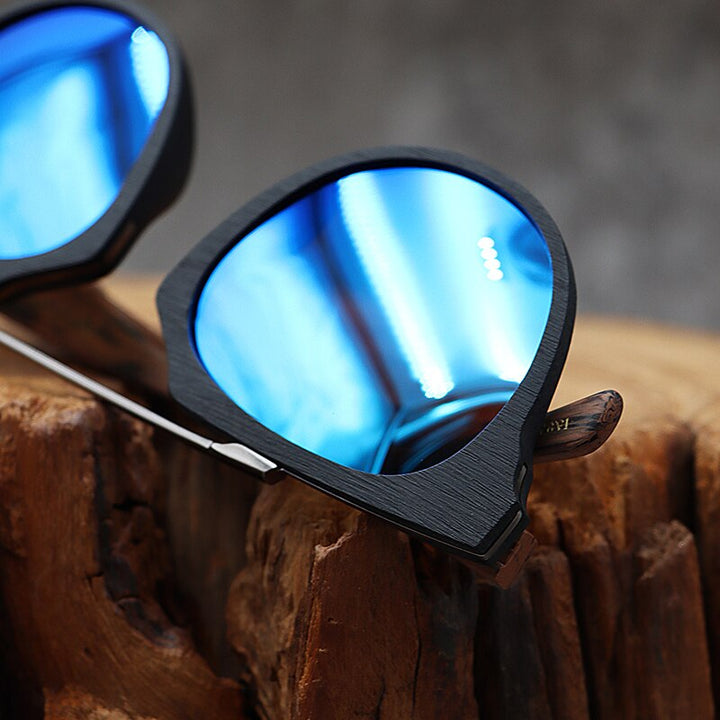 Hdcrafter Unisex Full Rim Cat Eye Wooden Acetate Frame Polarized Sunglasses Ps7177 Sunglasses HdCrafter Sunglasses   