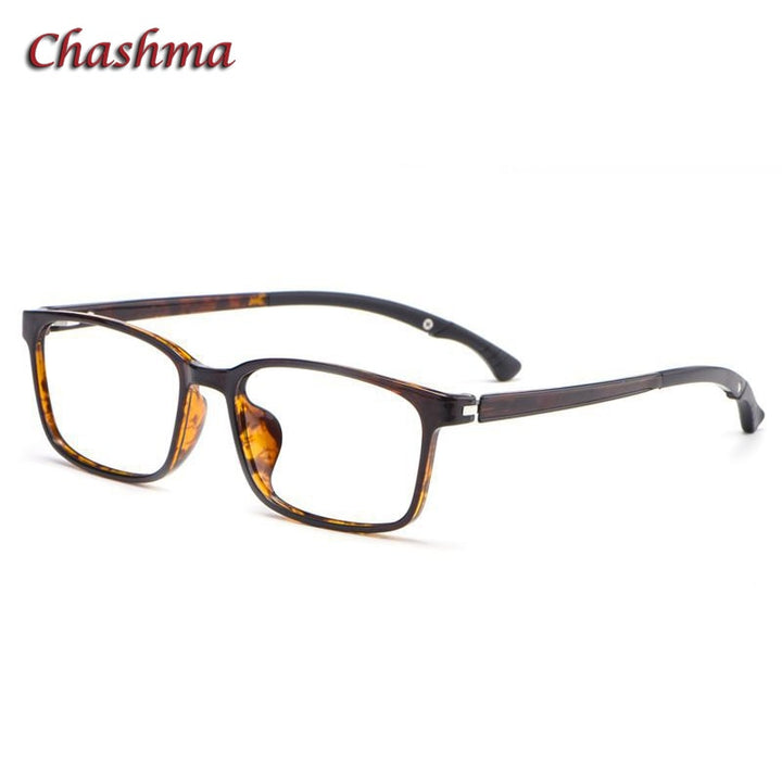 Chashma Ochki Unisex Full Rim Square Tr 90 Titanium Eyeglasses 5106 Full Rim Chashma Ochki Leopard  