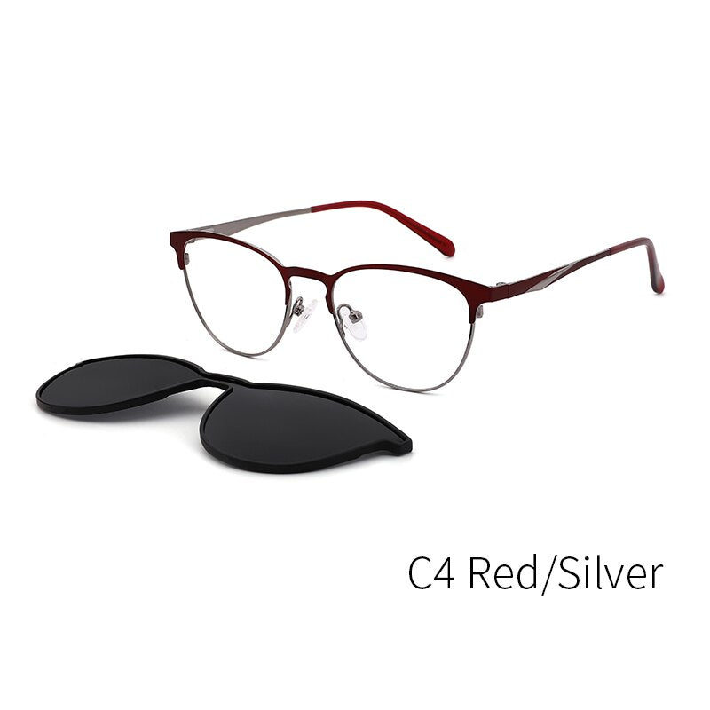 Women's Glasses 2 In 1 Magnet Polarized Clip On Sunglasses Dp33104 Clip On Sunglasses Kansept DP33104C4  