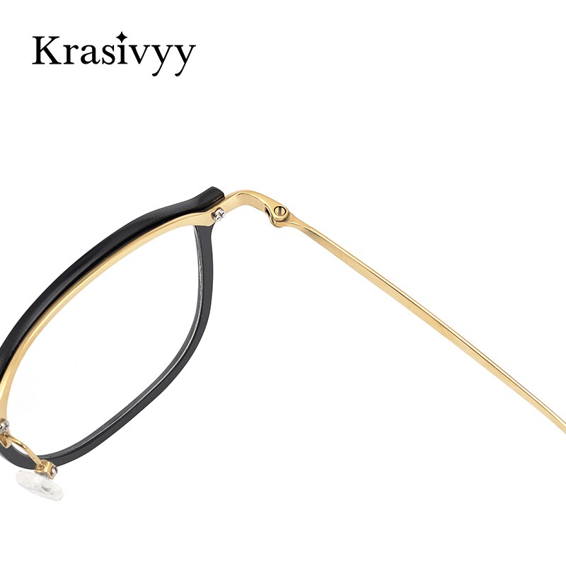 Krasivyy Men's Full Rim Square Tr 90 Titanium Eyeglasses Kr16066 Full Rim Krasivyy   