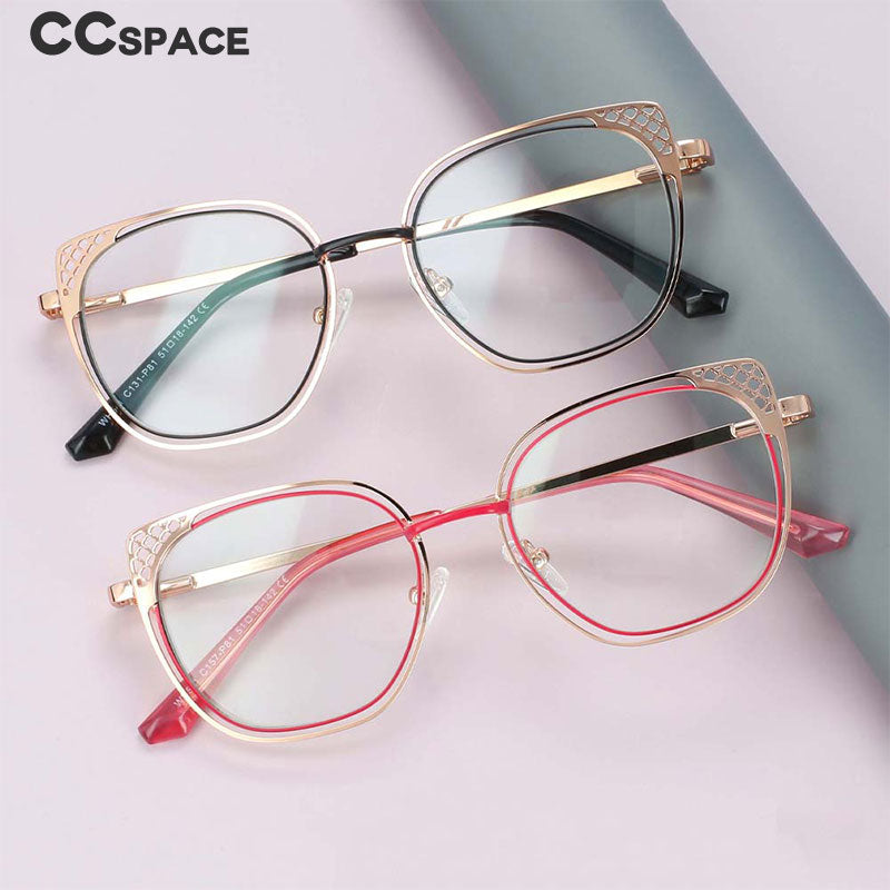 CCSpace Full Rim Square Cat Eye Alloy Frame Eyeglasses 54076 Full Rim CCspace   