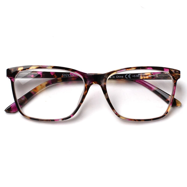 Henotin Eyeglasses Unisex Stylish Rectangular Reading Glasses Spring Hinge Diopter 0 To 1.50 Reading Glasses Henotin 0 pink demi 