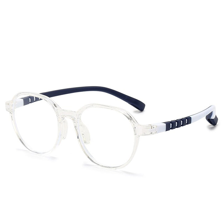 Oveliness Unisex Children's Full Rim Round Square Tr 90 Titanium Eyeglasses Trd110 Full Rim Oveliness c7 transparent white  