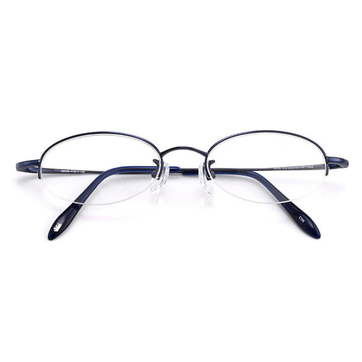 Women's Eyeglasses Semi Rim Oval Titanium Small W8005 Frames Gmei Optical   