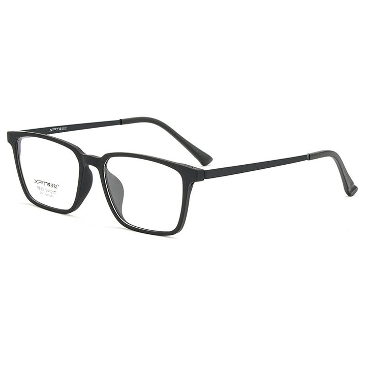 Men's Eyeglasses Ultralight Tr90 Pure Titanium Square Large Size 9822 Frame Gmei Optical Black  