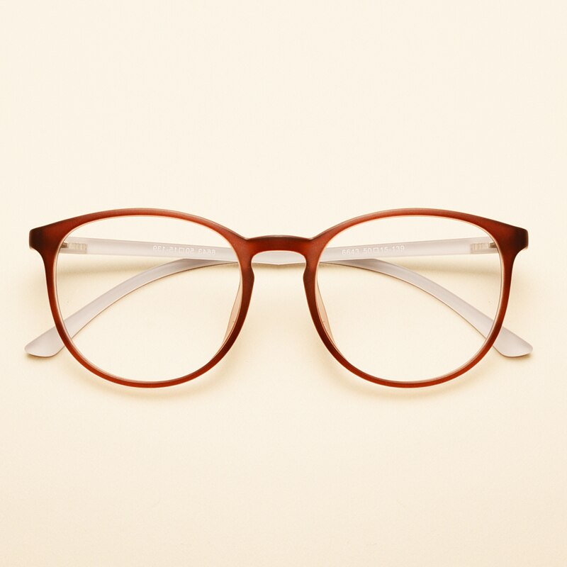 Katkani Unisex Full Rim Round  TR 90 Resin Round Frame Eyeglasses K66443 Full Rim KatKani Eyeglasses Brown  