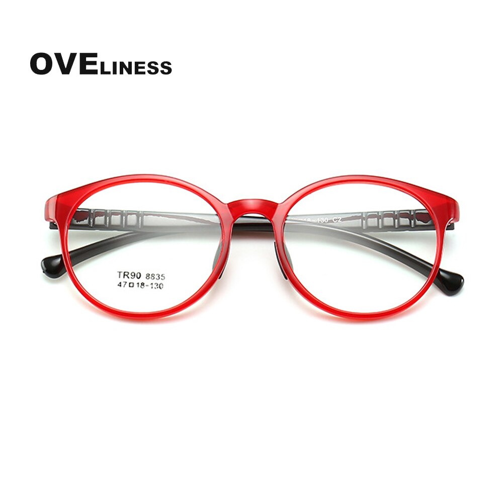 Oveliness Children's Unisex Full Riim Round Tr90 Titanium Eyeglasses 8835 Frame Oveliness   