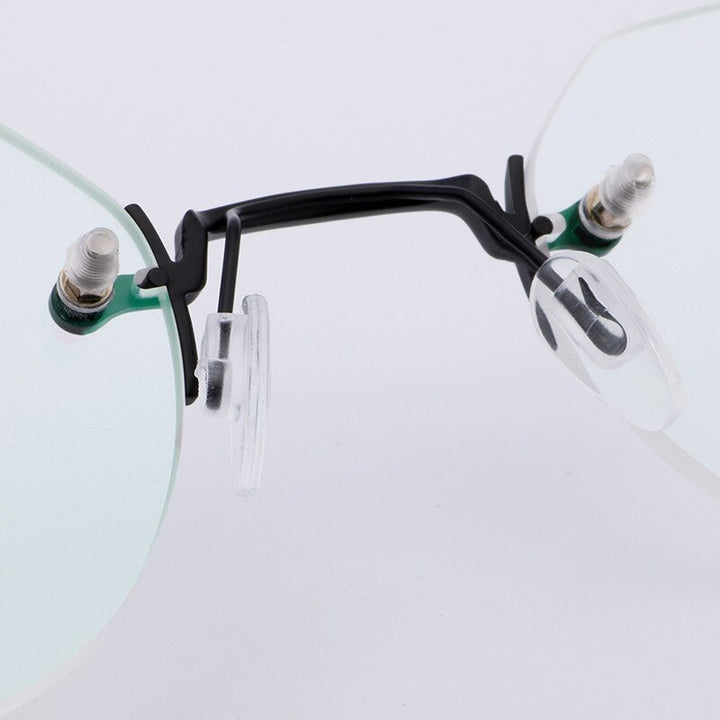 Aissuarvey Rimless Round Titanium Frame Eyeglasses Unisex Rimless Aissuarvey Eyeglasses   
