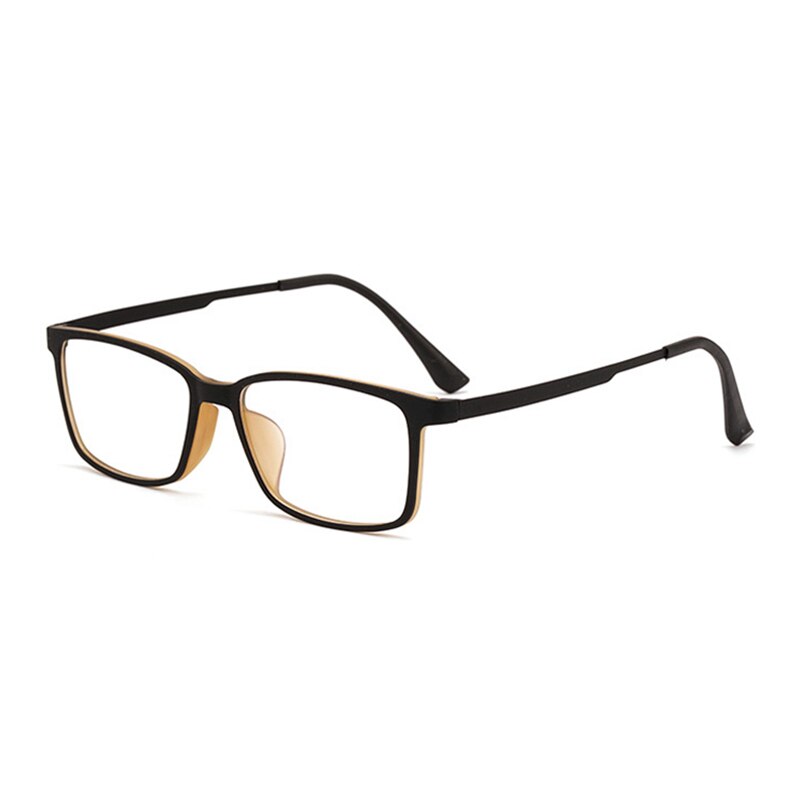 Hotony Unisex Full Rim Square TR 90 Resin B Titanium Frame Eyeglasses 3063 Full Rim Hotony Auburn  