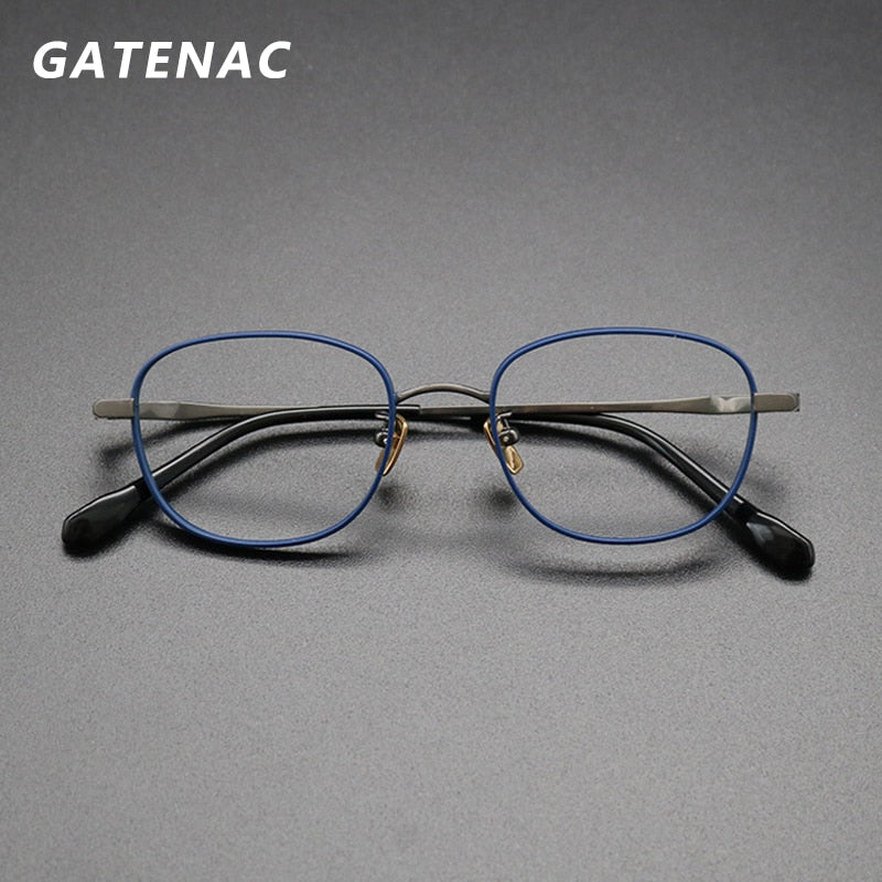 Gatenac Unisex Full Rim Square Titanium Frame Eyeglasses Gxyj616 Full Rim Gatenac   