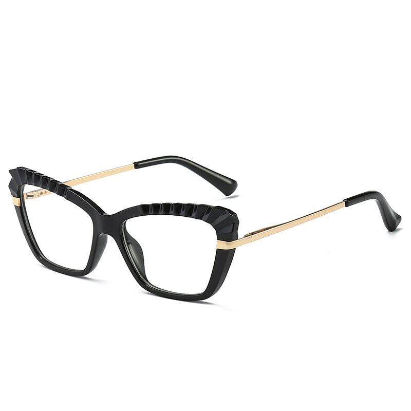 Women's Eyeglasses Acrylic Tr90 Cp Transparent Cat Eye Frame 2046 Frame Gmei Optical C1  