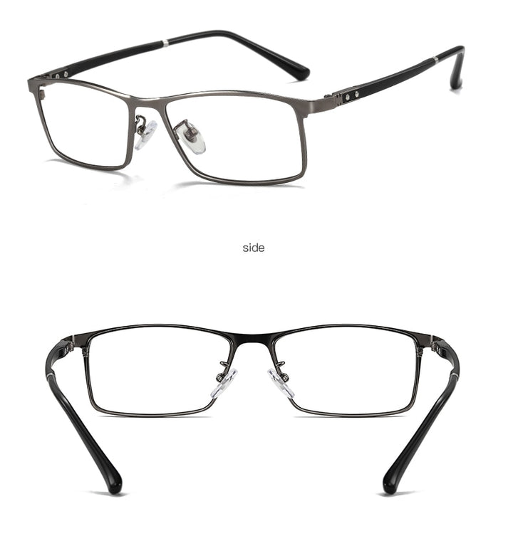 Aidien Men's Custom Lens Semi Rim Alloy Frame Eyeglasses AR5055 Semi Rim Aidien Plain 4  