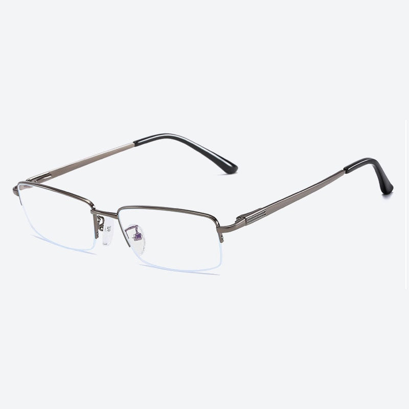 Handoer Unisex Semi Rim Rectangle Alloy Eyeglasses Semi Rim Handoer Gray  