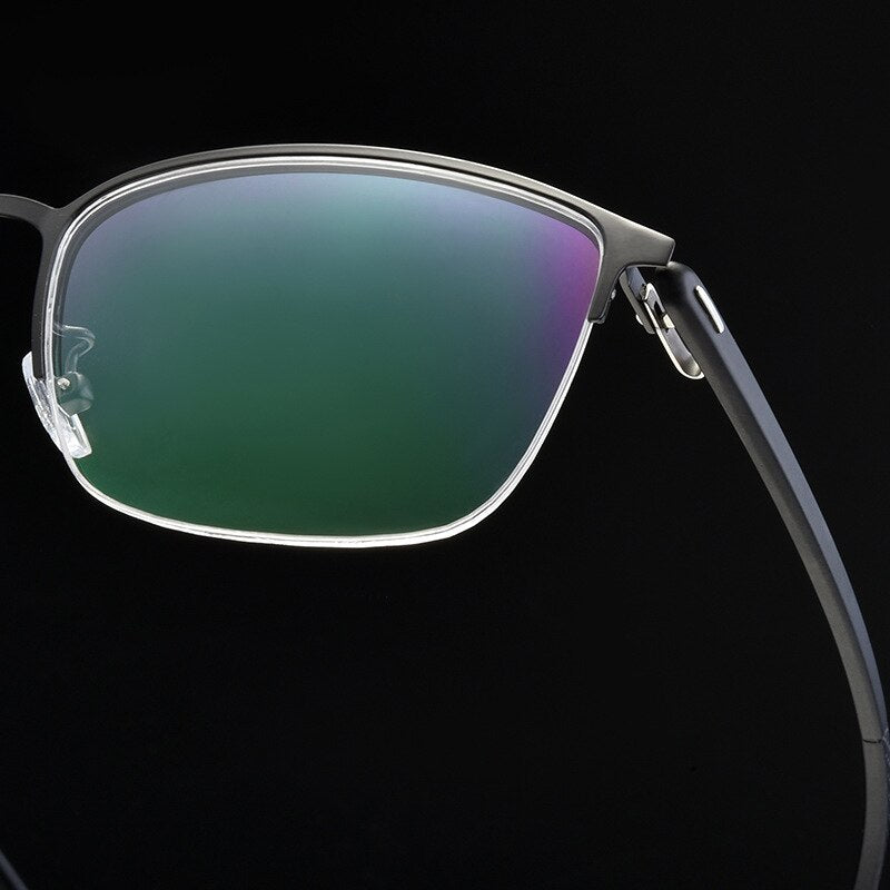 Men's Full Rim IP Electroplated Titanium Alloy Frame Eyeglasses 61005 Full Rim Bclear   