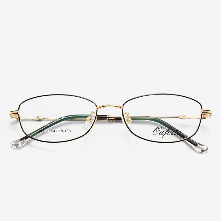Bclear Women's Eyeglasses Alloy Oval Sc050 Frame Bclear Black gold  