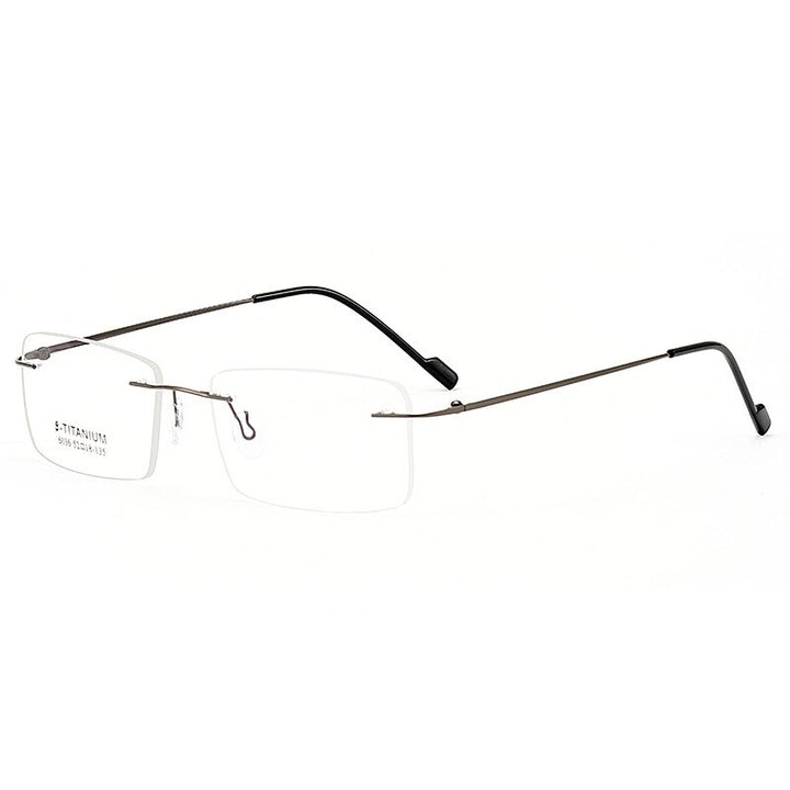 KatKani Men's Rimless β Titanium Alloy Frame Eyeglasses K6036 Rimless KatKani Eyeglasses Gun  