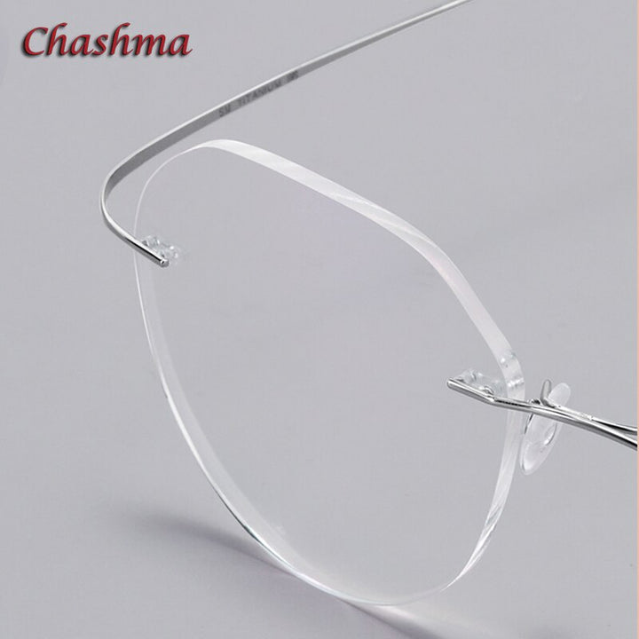 Chashma Ochki Unisex Rimless Round Titanium Eyeglasses 8151 Rimless Chashma Ochki   