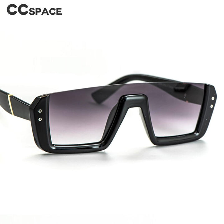 CCSpace Women's Semi Rim One Goggle Lens Resin Frame Sunglasses 51013 Sunglasses CCspace   