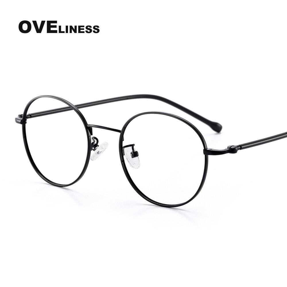 Oveliness Women's Full Rim Round Alloy Eyeglasses 2676 Full Rim Oveliness black  