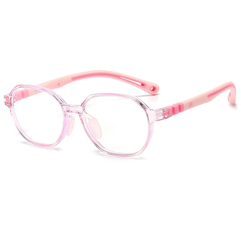 Oveliness Unisex Children's Full Rim Round Tr 90 Titanium Eyeglasses Trd103 Full Rim Oveliness c8 pink  