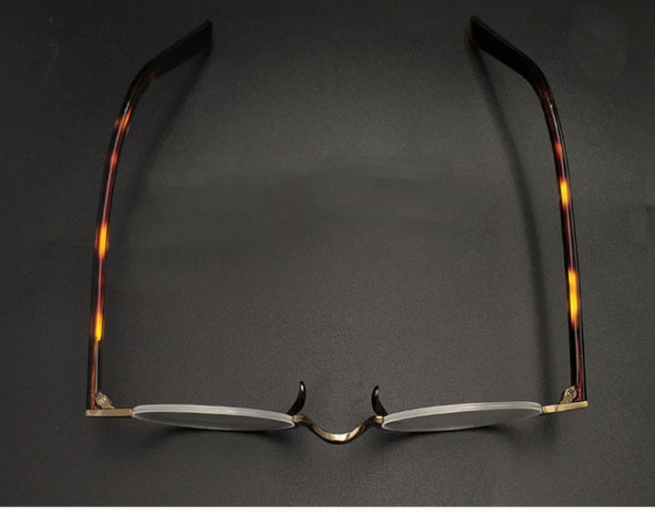 Unisex Japanese Style Semi Rim Titanium Frame Eyeglasses Customizable Lenses Semi Rim Yujo   