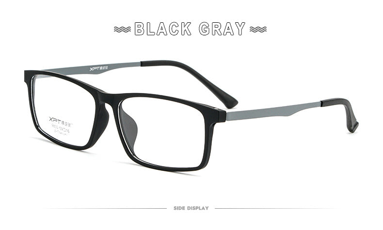 Hotony Unisex Full Rim TR 90 B Titanium Square Frame Eyeglasses 9830 Full Rim Hotony   
