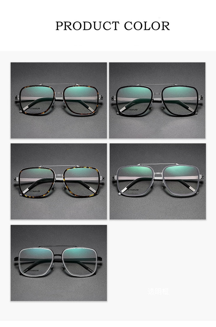 Yimaruili Unisex Full Rim Square Titanium Frame Eyeglasses Y9744 Full Rim Yimaruili Eyeglasses   