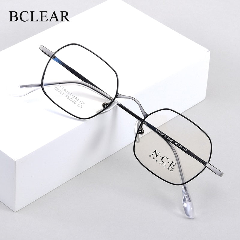 Bclear Unisex Eyeglasses Titanium Small Full Rim Sc88301 Full Rim Bclear   