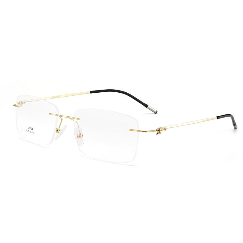 Men's Eyeglasses Alloy Screwless Rimless Ultralight S1704 Rimless Gmei Optical Gold  