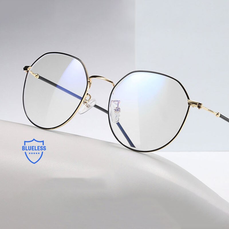 Hotony Unisex Full Rim Polygonal Alloy Frame Eyeglasses 1905 Full Rim Hotony   