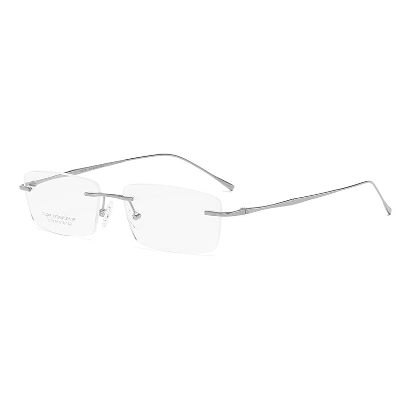 Zirosat 3018 Unisex Eyeglasses Pure Titanium Rimless Rimless Zirosat silver  
