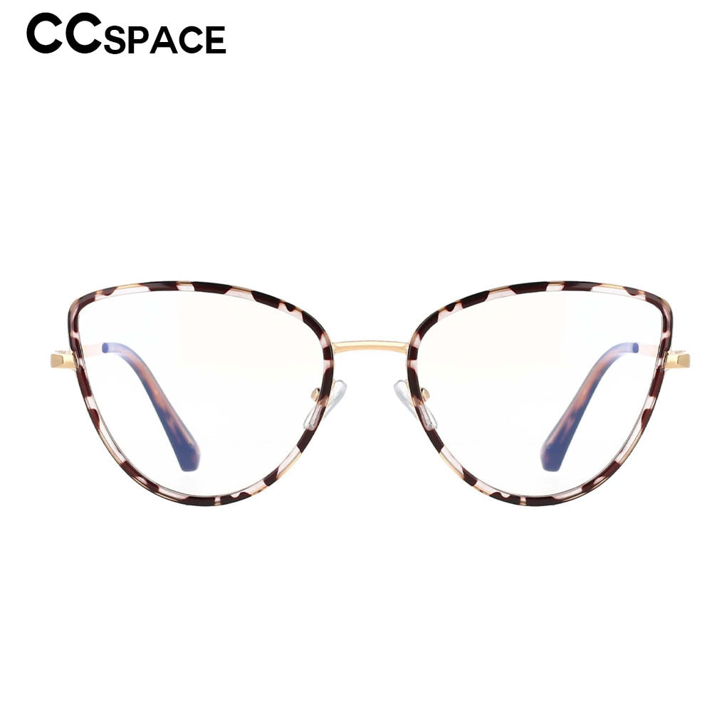 CCSpace Women's Full Rim Cat Eyel Tr 90 Titanium Frame Eyeglasses 53369 Full Rim CCspace   