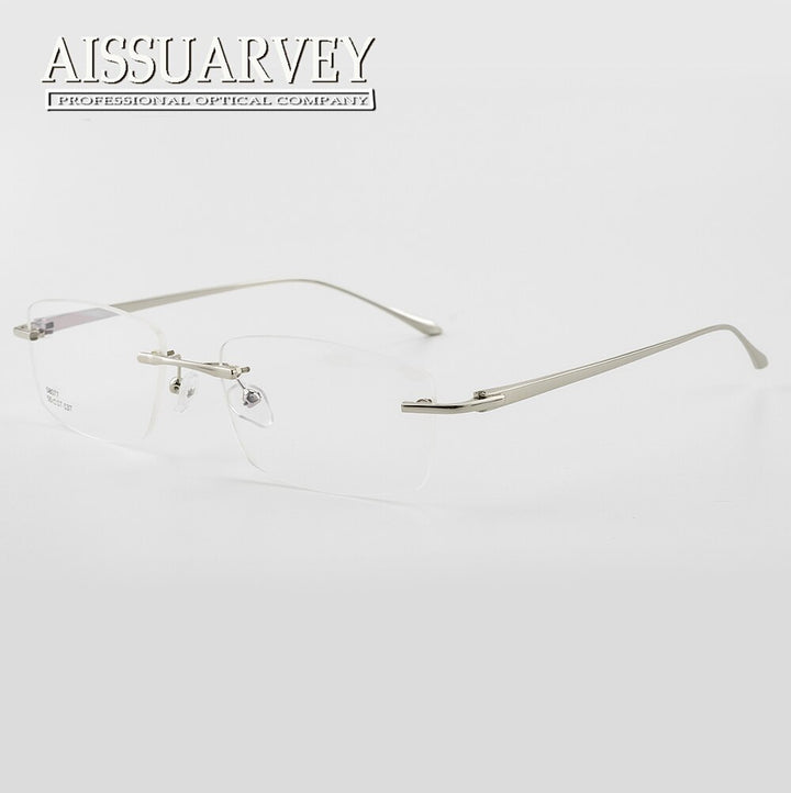 Men's Eyeglasses Alloy Frame Rimless As1580771 Rimless Aissuarvey Eyeglasses   