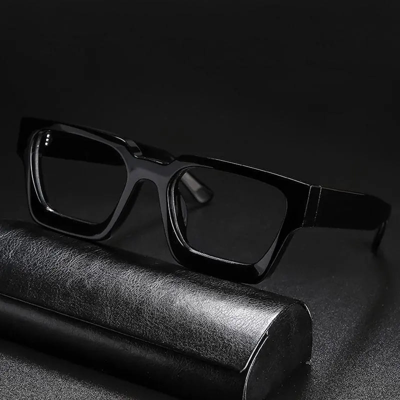 Gatenac Unisex Full Rim Square Acetate Frame Eyeglasses Gxyj724 - Black