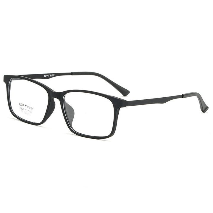 KatKani Men's Full Rim TR 90 Resin β Titanium Square Frame Eyeglasses K9829 Full Rim KatKani Eyeglasses Black  