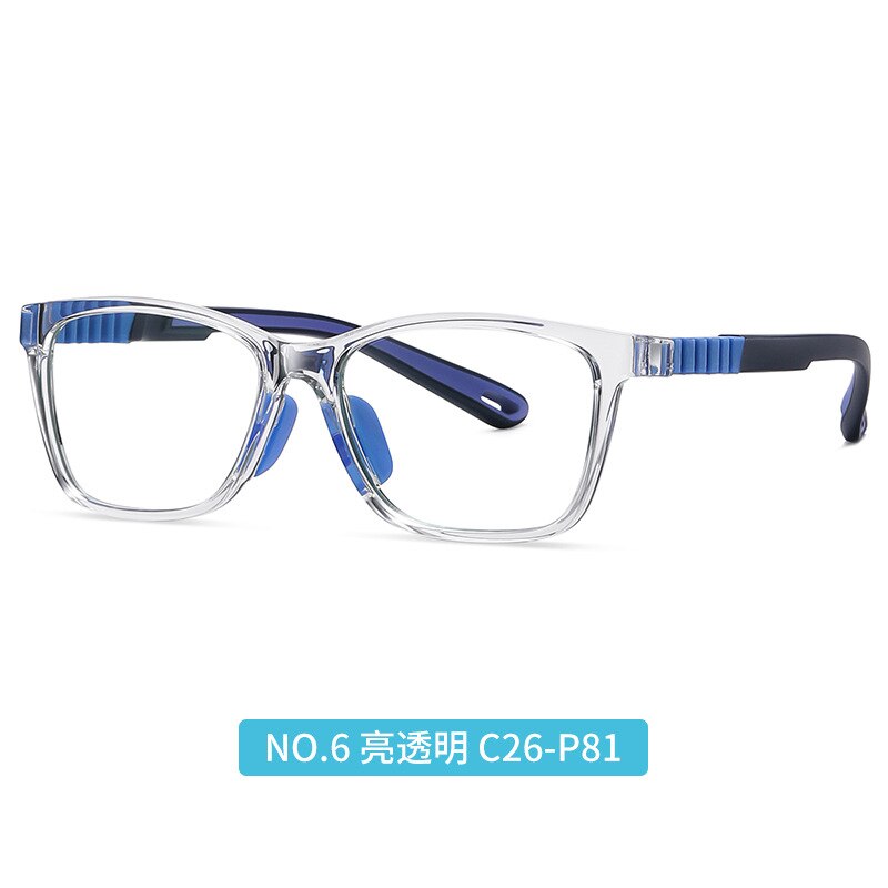 Children's Unisex Full Rim TR Silica Gel Titanium Frame Eyeglasses Trzc812 Full Rim Bclear Transparent  