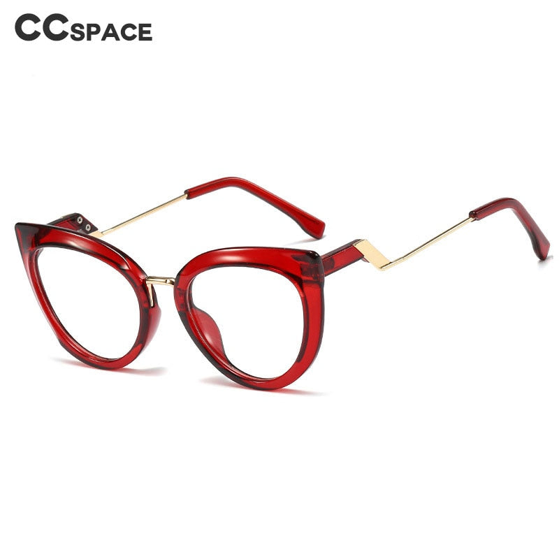 CCSpace Unisex Full Rim Cat Eye Tr 90 Titanium Frame Eyeglasses 48113 Full Rim CCspace   