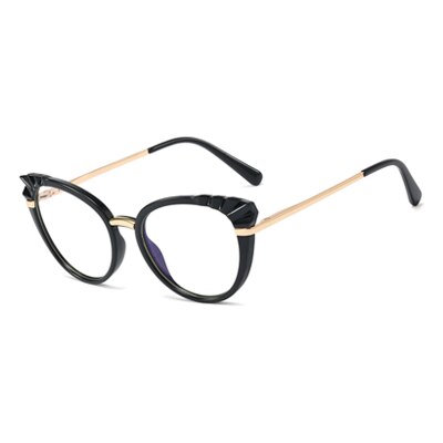 Ralferty Women's Glasses Frames Luxury Brand Designer Cat Eye Glasses Eyeglasses Frame Frame Ralferty C4 Shiny Black  