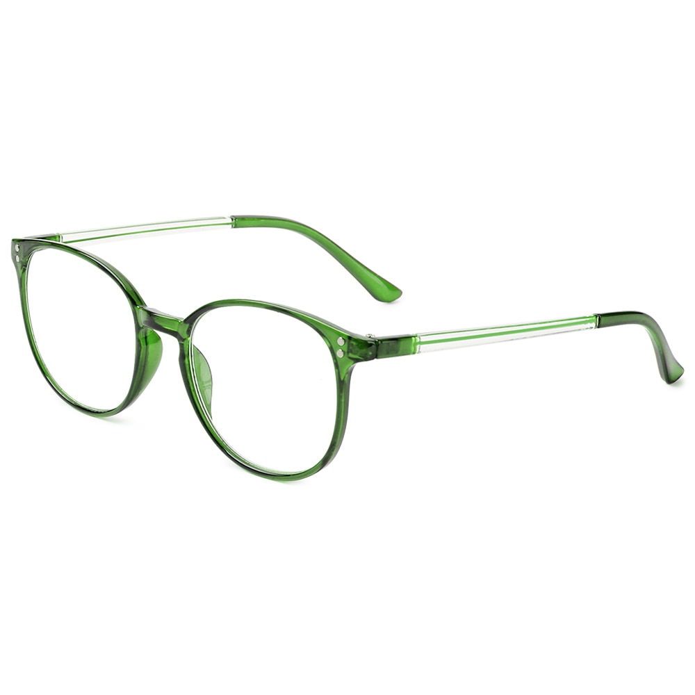 High-Definition Reading Glasses Unisex Ultralight Pc Frames Glasses Vision Care Eyewear +1.00~4.00 Reading Glasses Gootrades +100 Dark green 