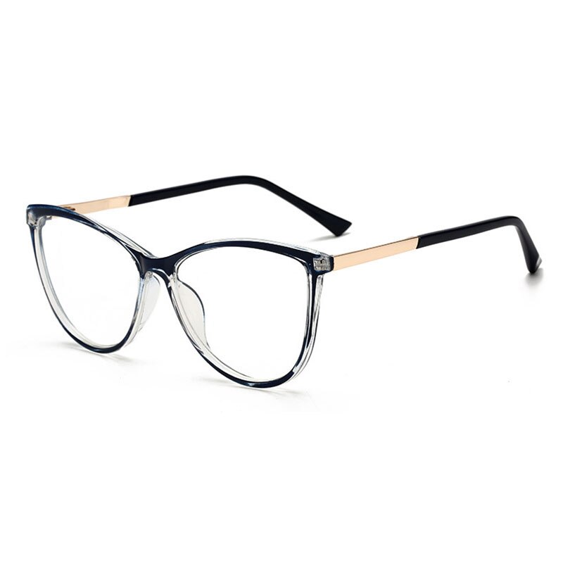 Hotony Unisex Full Rim Cat Eye Alloy Frame Eyeglasses 32002 Full Rim Hotony Blue  