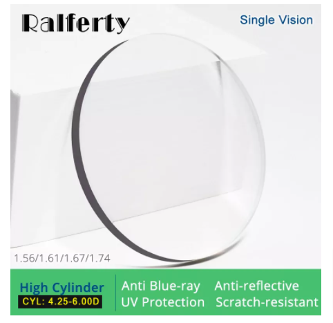 Ralferty High Cylinder Single Vision Anti Blue Lenses Color Clear Lenses Ralferty Lenses   