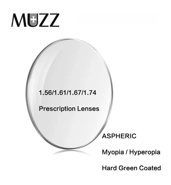 Muzz Single Vision Aspheric Clear Green Coated Lenses Lenses Muzz Lenses   