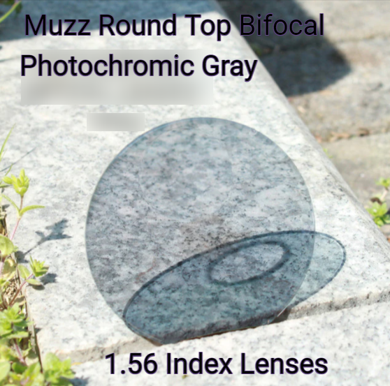 Muzz Round Top Bifocal Photochromic Lenses Lenses Muzz Lenses 1.56 Photochromic Gray 