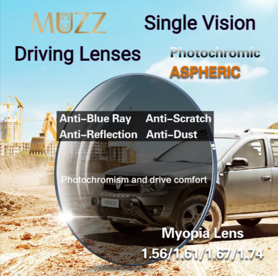 Muzz Single Vision Aspheric Photochromic Driving Lenses Lenses Muzz Lenses   