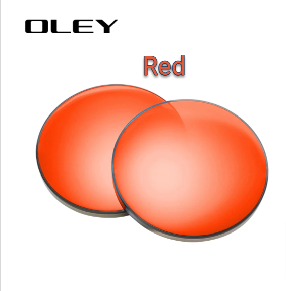 Oley Single Vision Anti Blue Light Polarized Myopic Sunglass Lenses Lenses Oley Sunglass Lenses 1.56 Mirror Red 